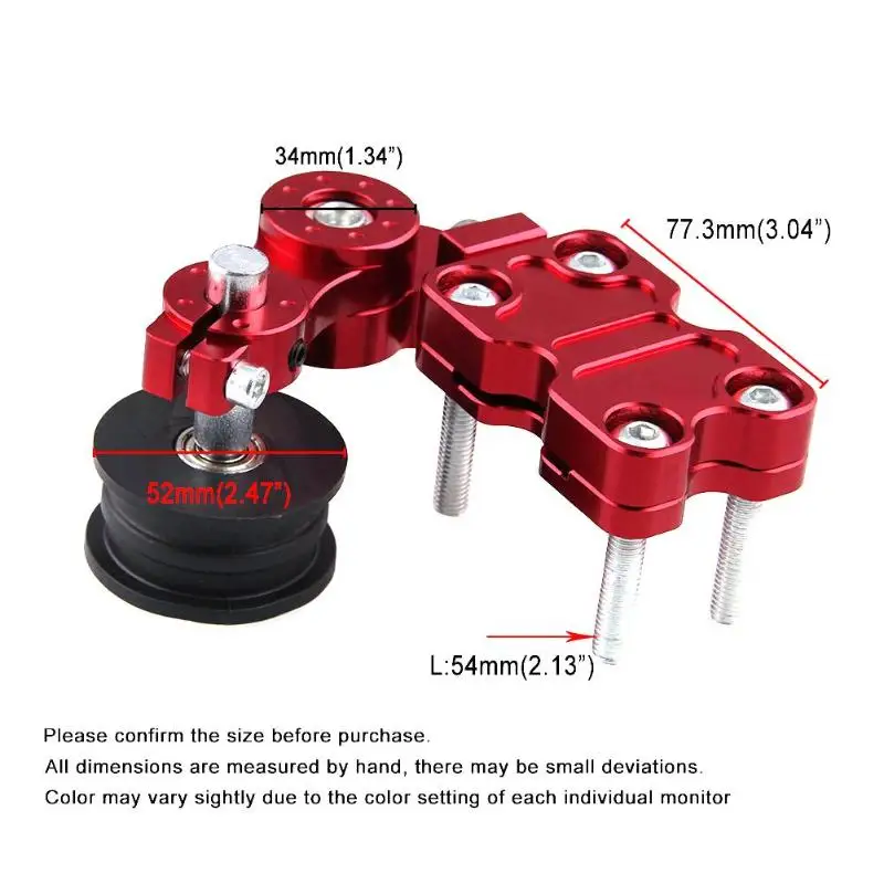 CNC алюминиевый натяжитель цепи мотоцикла автоматическое регулирование Практичный и прочный регулятор ролик инструмент для грязи велосипед ямы - Цвет: Red