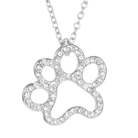 Animal Dog Pendant Necklaces For Women Dog Pet Silver Color Chain Hollow Heart Charms Choker Dropshipping Friendship Gifts