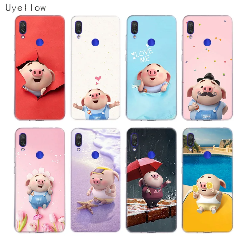 

Uyellow Pig Mans Phone Case For Redmi S2 Note 4 5 6 7 4X 5 5A 5P 6 6A 7A Y3 For Xiaomi A1 A2 A3 F1 8 lite 9 SE Soft Cover