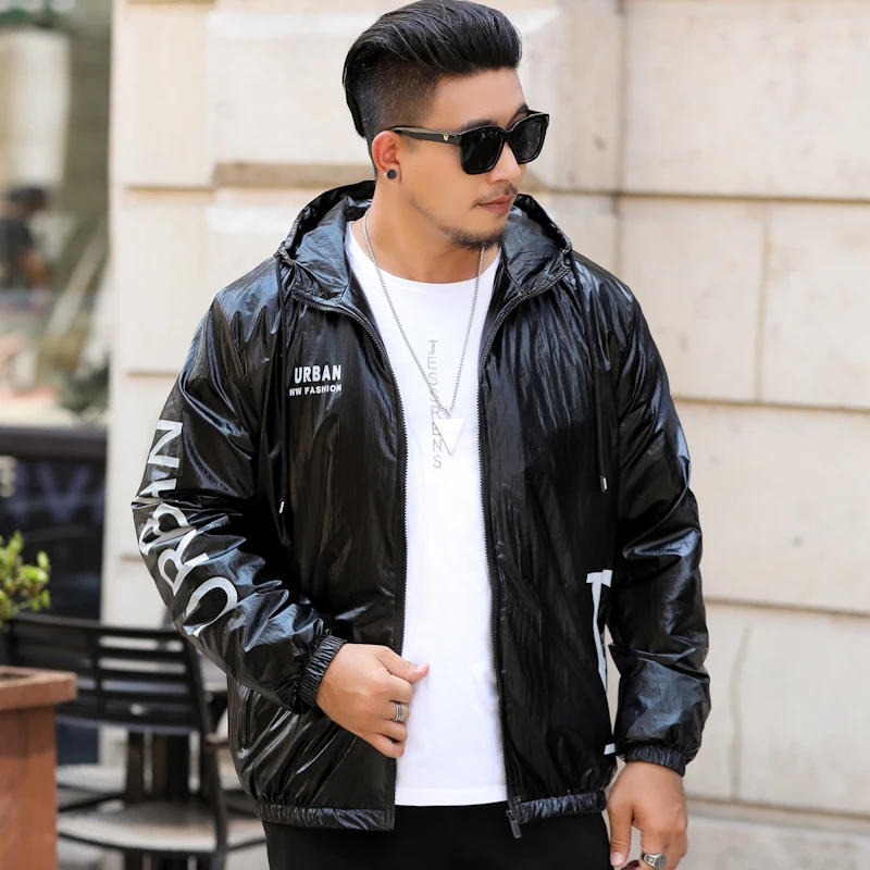 

Autumn And Winter New Streetwear Jacket Men Male Fat Plus Fertilizer XL Sports Trend Hooded Casual Youth Jacket Fat Windbreaker