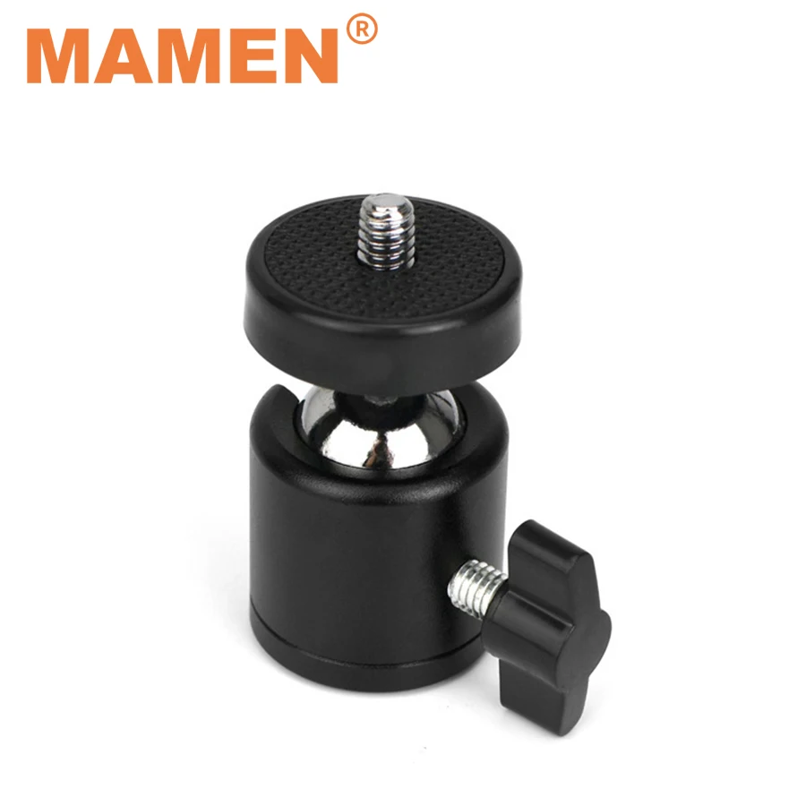 MAMEN Mini Metal Ball Head With 1/4 3/8 inch Threaded Hole 360&deg; Universal Ball Head For Tripods Cameras Phone Holder Fill Light