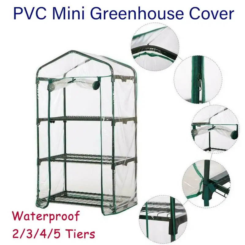 2/3/4/5 Tier PVC Mini Greenhouse Cover Waterproof Outdoor Garden Flower Plant Grow Stand Protect Cover(without Iron Stand) | Дом и сад