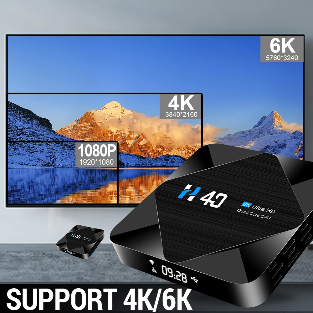 ТВ приставка Android 10 2 4G 5 ГГц Wifi Bluetooth 4 ГБ 32 64 Гб 6K 3D 1080P медиаплеер