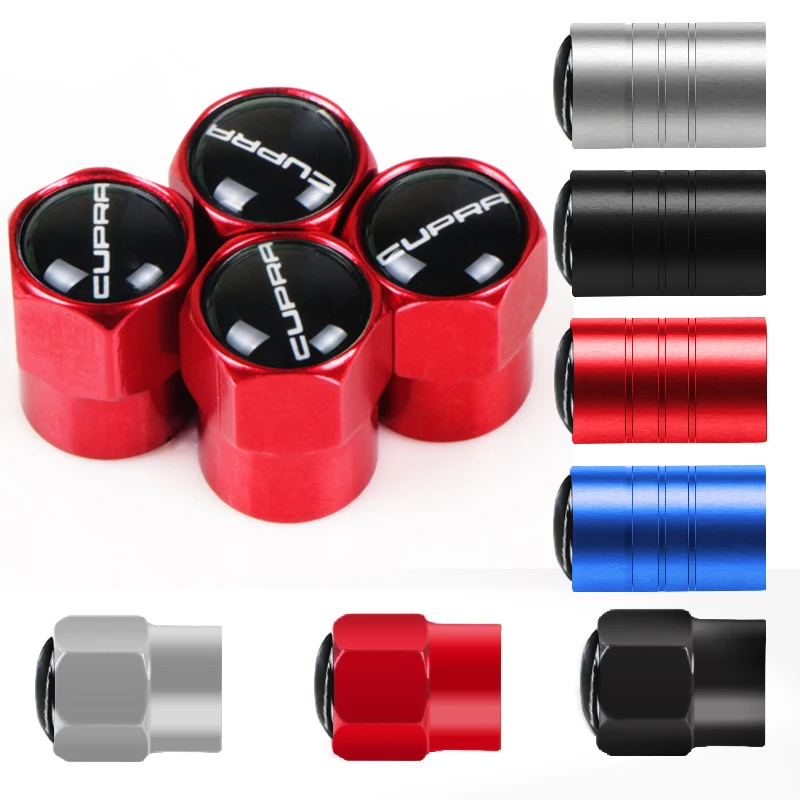 

4pcs/set Car Wheel Tire Valves Tyre Caps Case For Seat Leon Ibiza cupra Altea Belt Racing