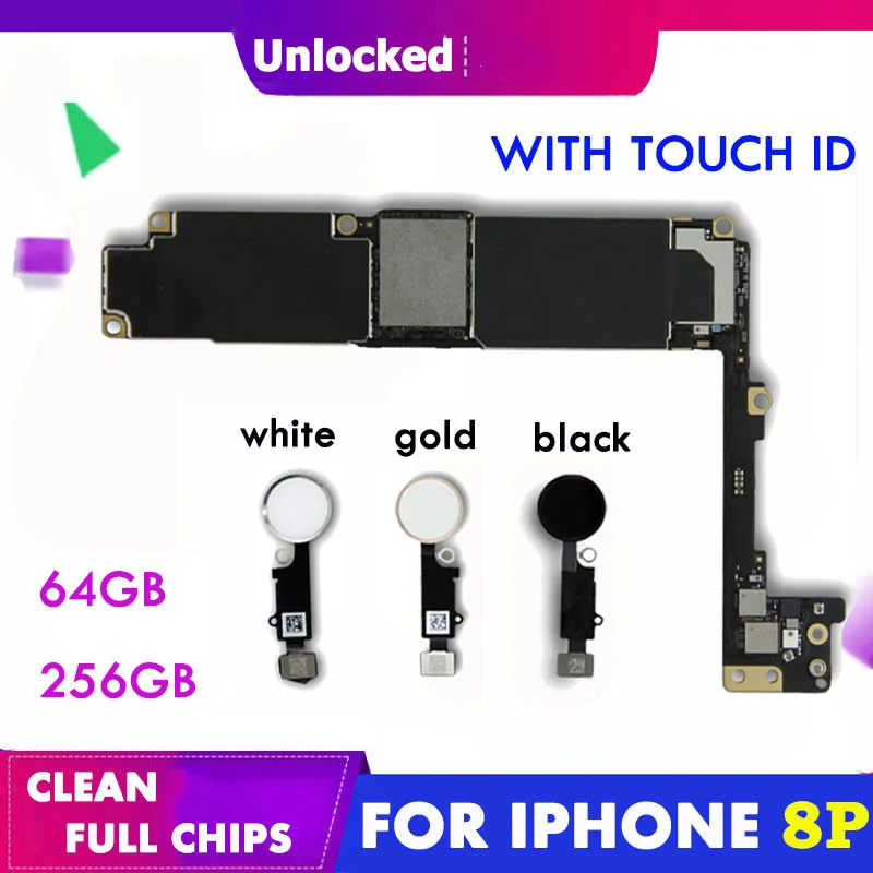 Материнская плата для IPhone 8 Plus 64G 256G с/NO Touch ID Logic P материнская plus | Мобильные