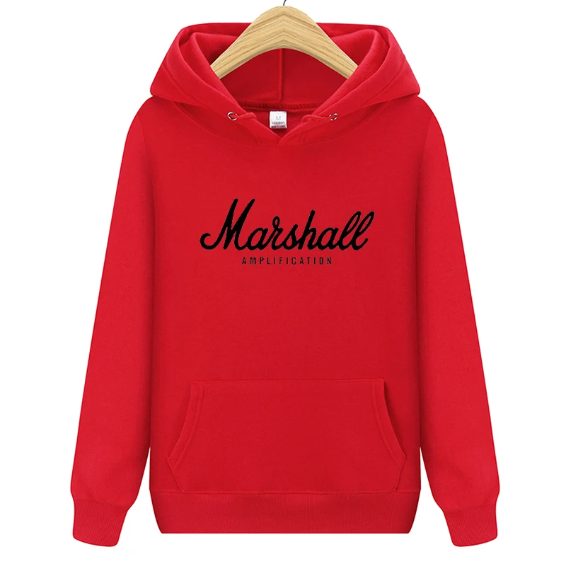 red Бренд мужской спортивной одежды модный бренд Marshall принт мужские толстовки с капюшоном, пуловер хип-хоп мужской спортивный костюм толстовки с капюшоном swe - Цвет: red