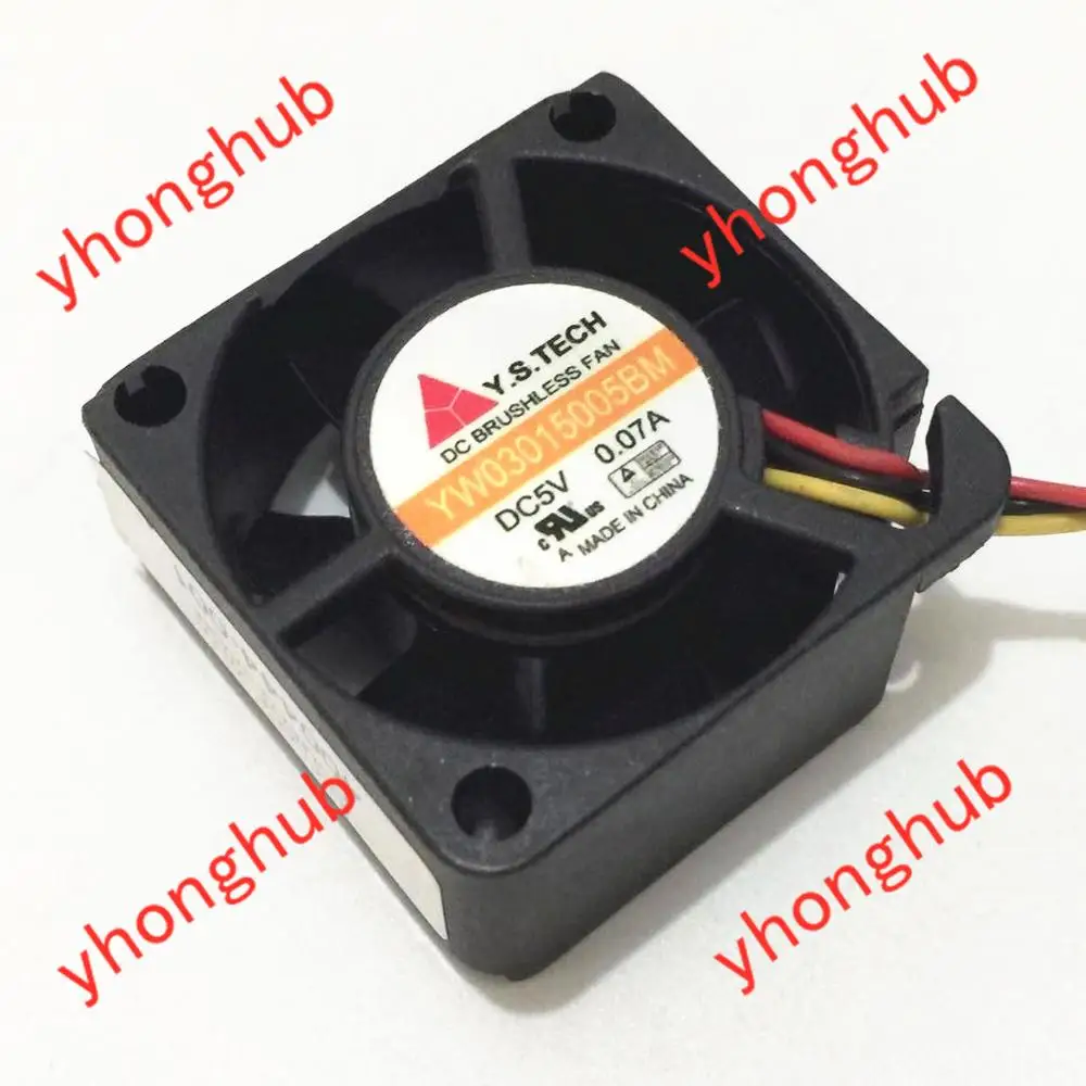 

3-проводной Вентилятор охлаждения сервера Y.S TECH YW03015005BM DC 5V 0.07A 30x30x15 мм