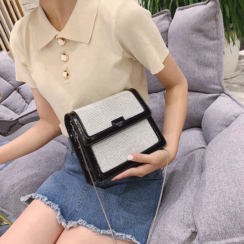 

Shangxin Small Bag Female Bag New Style Summer Chao Korean Version Baita Inclined Bag ins Chain Bag Fashion Style Bag