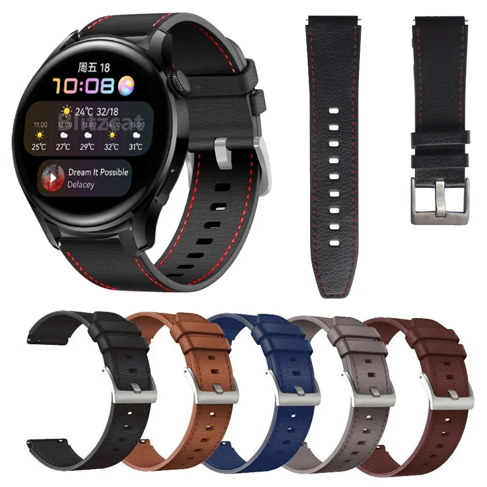 Ремешок кожаный для Huawei Watch 3 / pro GT 2 Pro GT2 46 мм сменный Браслет наручных часов HONOR
