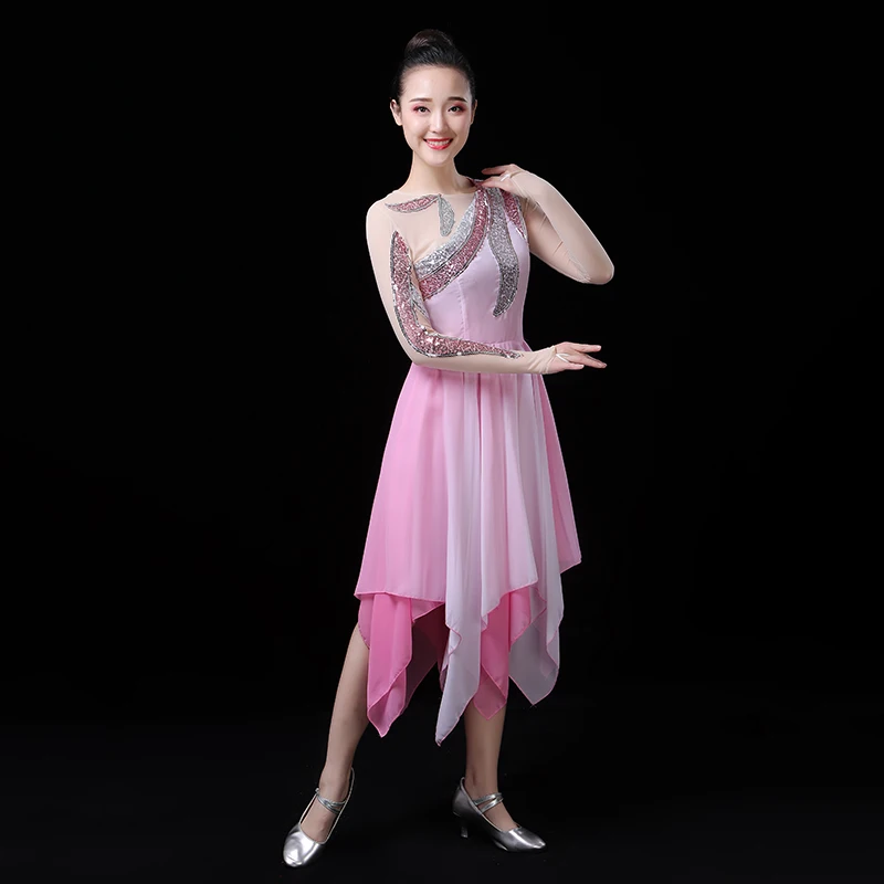 Современные танцевальные костюмы женское элегантное платье Квадратные танцевальные костюмы костюм классическое открытие танцевальное платье Hanfu - Цвет: 5