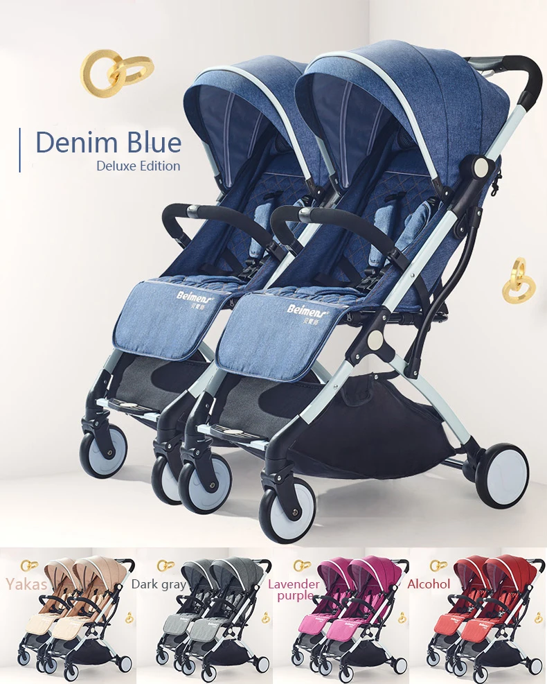 Babyfond Beimeng двойная детская коляска может сидеть и съемный ультра-светильник, переносная Складная коляска для детей