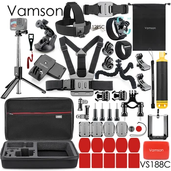 Vamson Large Package Set Universal Tripod Monopod Chest Belt Helmet Belt for Xiaoyi Yi/Yi 4k for phone for GoPro 9 8 7 6 5 VS188 1
