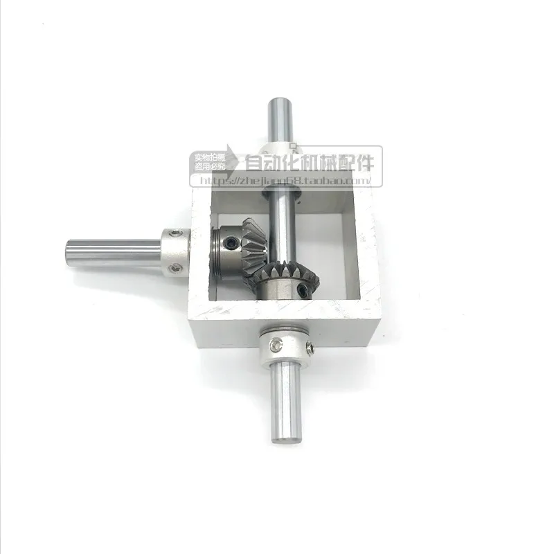 90 Degree Right Angle Transmission Reversing Gearbox Small Bevel Gear Angler 1:1 Mechanical Module Dual Output Shaft afbeelding