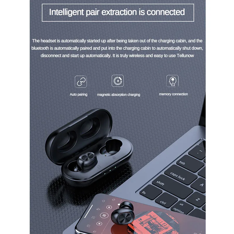B5 TWS Bluetooth Hi-Fi стерео беспроводной с шумоподавлением игровой отпечаток пальца наушники сенсорные гарнитуры с микрофонами музыка