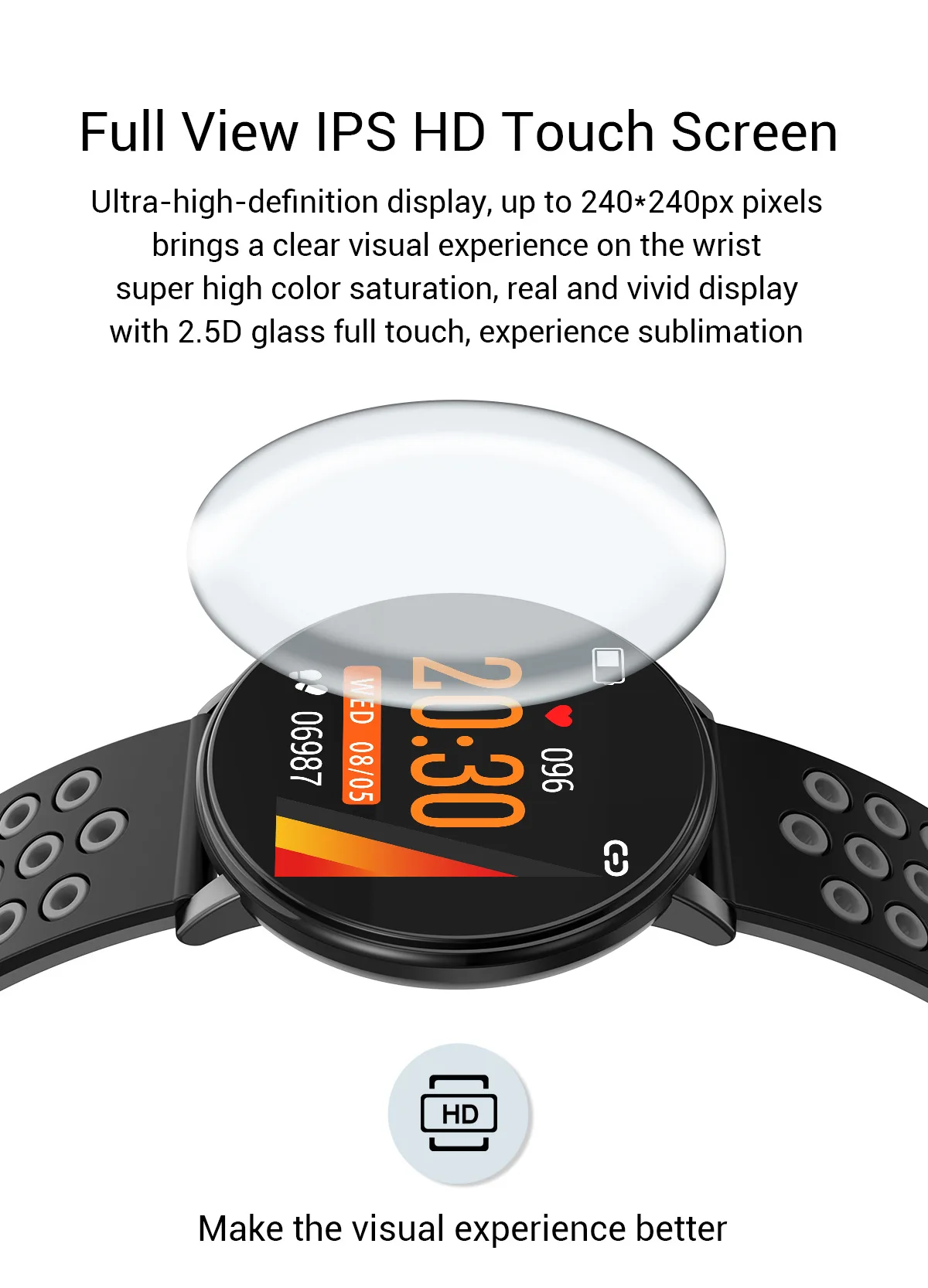 Inteligente para Android Relógio de Pressão Redondo à Prova Ios para Mulheres Relógio Homens Arterial Dwaterproof Água Smartver Mulher Esporte Saúde Inteligente Pulseira w8 1 W8 relógio inteligente para android ios para