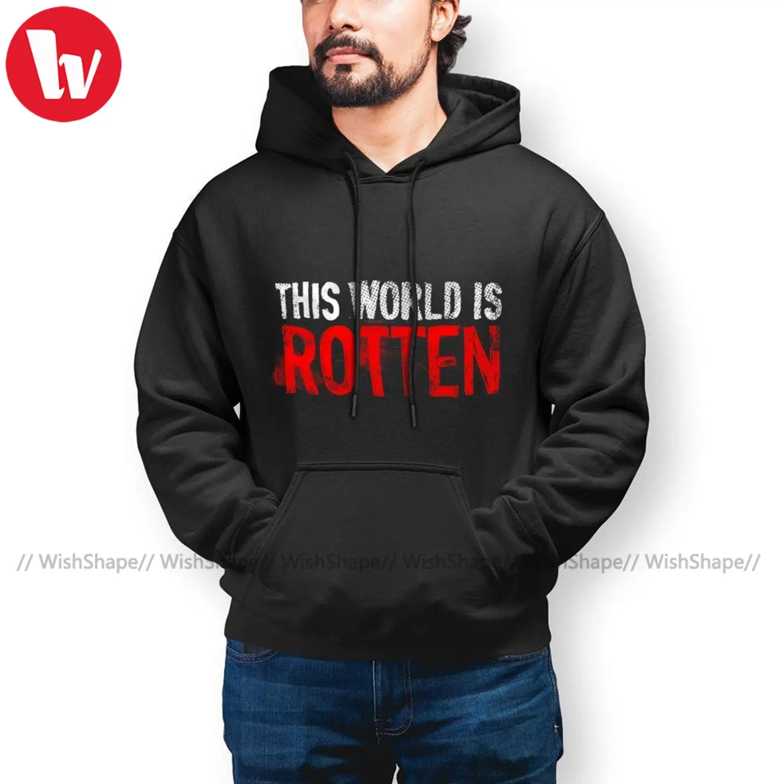 

Cool Death Note Hoodies This World Is Rotten Hoodie Outdoor Winter Hoodies Long Length Cotton Pullover Hoodie Oversized 4XL