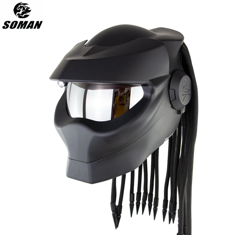 Soman Predator Helm Motorfiets Met Vlechten Dot Hoge Kwaliteit Helm Custom  Casco Vizier Cosplay Helm Casque Predator Capacete - AliExpress Automobiles  \u0026 Motorcycles