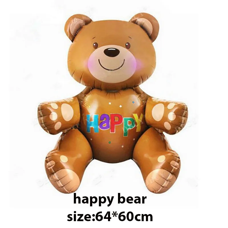 1pcs happy bear 1 шт. прекрасный я люблю тебя обезьяна фольгированный шар День Святого Валентина Свадьба декоративный шар надувной Гелиевый шар для дня рождения - Цвет: 1pcs happy bear