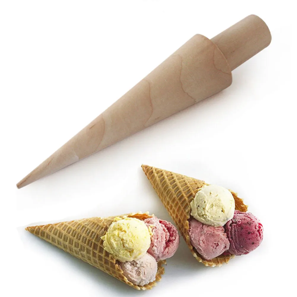 

Multifunctional Dessert Roller Craft Baking DIY Home Wooden Non Toxic Ice-cream Cone Waffle Cake Mold Kitchen Tool Cooking