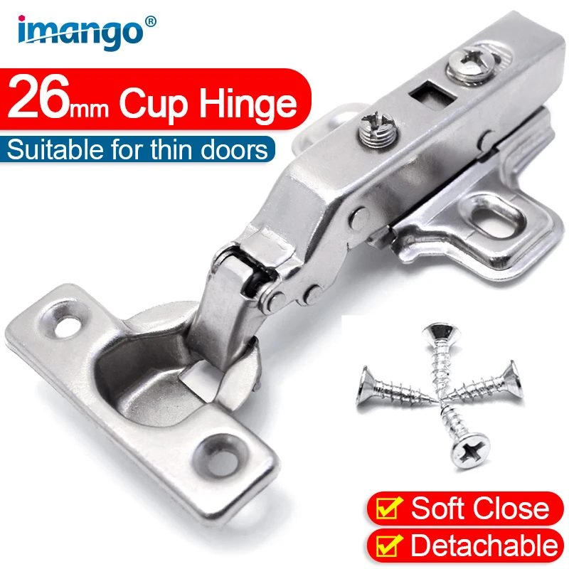 1x Small Hinges Soft Close Thin Door Concealed Hinge Damping Mute Furniture Hardware Display