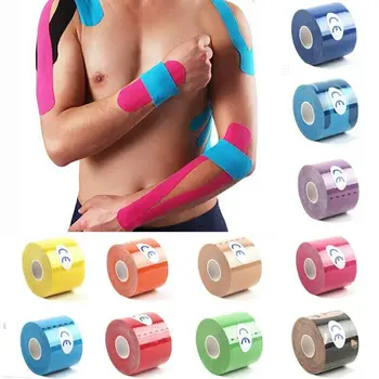 

2 Size Kinesiology Tape Athletic Tape Sports Muscle Tape Bandage Care Fitness Tennis Running Knee Muscle Protector 2.5/5cm