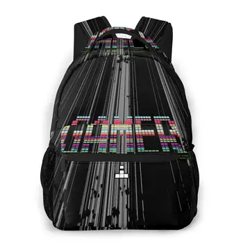 

Space Invaders School Bags Gamer - Retro Arcade Pixel Text Beautiful backpack for Men Women