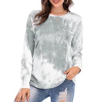 

Tie Dye Sweatshirts Women blouses Tie-dye Sweatshirt Casual Loose Tops Gradient Color Pullover Autumn Long Sleeve Female 2XL#5