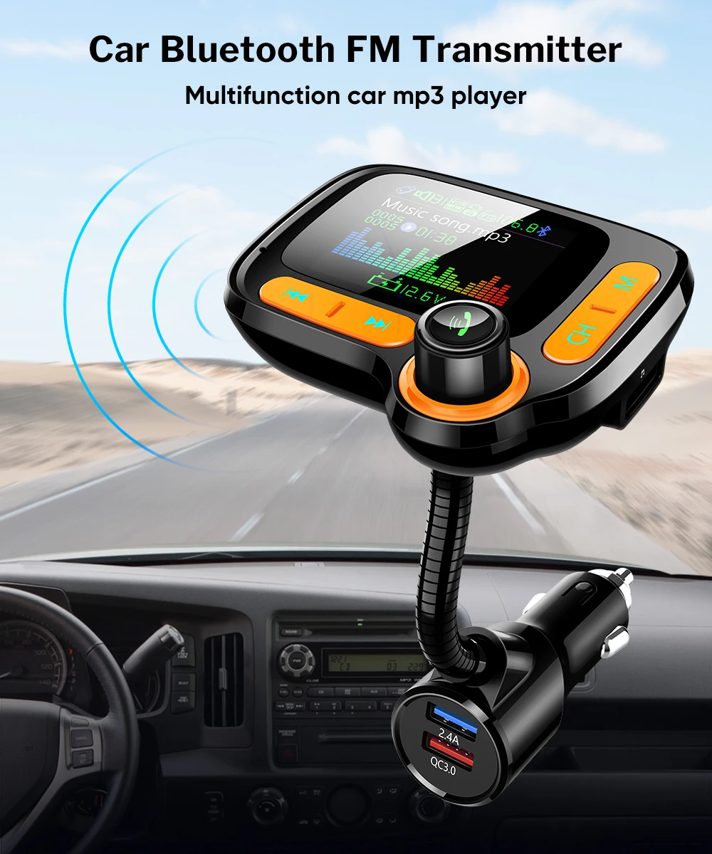 Car Bluetooth FM Transmitter Multifunction car Mp3 Player1