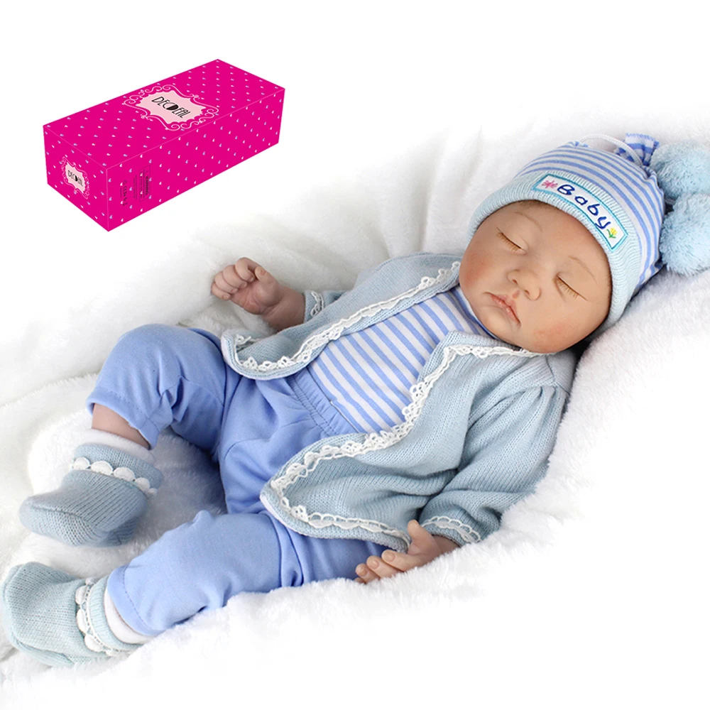 Decdeal Reborn Baby Doll 22 дюймов 55 см милое лицо реалистичное мягкое прикосновение детские куклы игровой дом игрушка для маленькой девочки подарок на день рождения набор