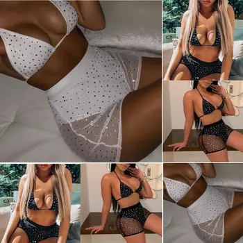 

Women Sexy High Lace Bodysuit Lingerie Fishnet Sleepwear Body Stocking Thigh