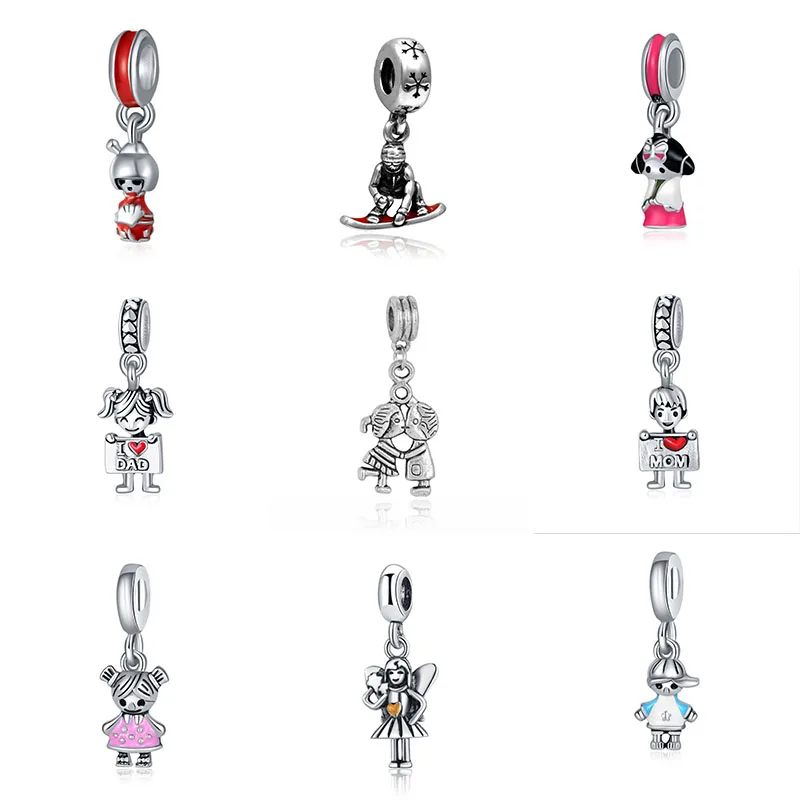 Fit Pandora Sieraden браслет очарование принцессы Bijoux 925 серебро духи Mujer Originales ожерелье