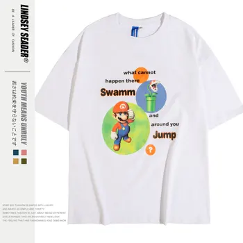 

Women Mens Funny Super Mario Print T Shirts Men T Shirt Hip Hop Men T Shirt Camiseta Masculina Harajuku Men Tshirt Tops