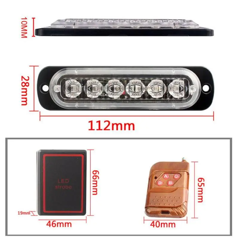 Универсальный 24 Вт Светодиодный фонарь-вспышка RC автомобиль мотоцикл передняя решетка авариПредупреждение стробоскоп шасси светильник портативный простая установка
