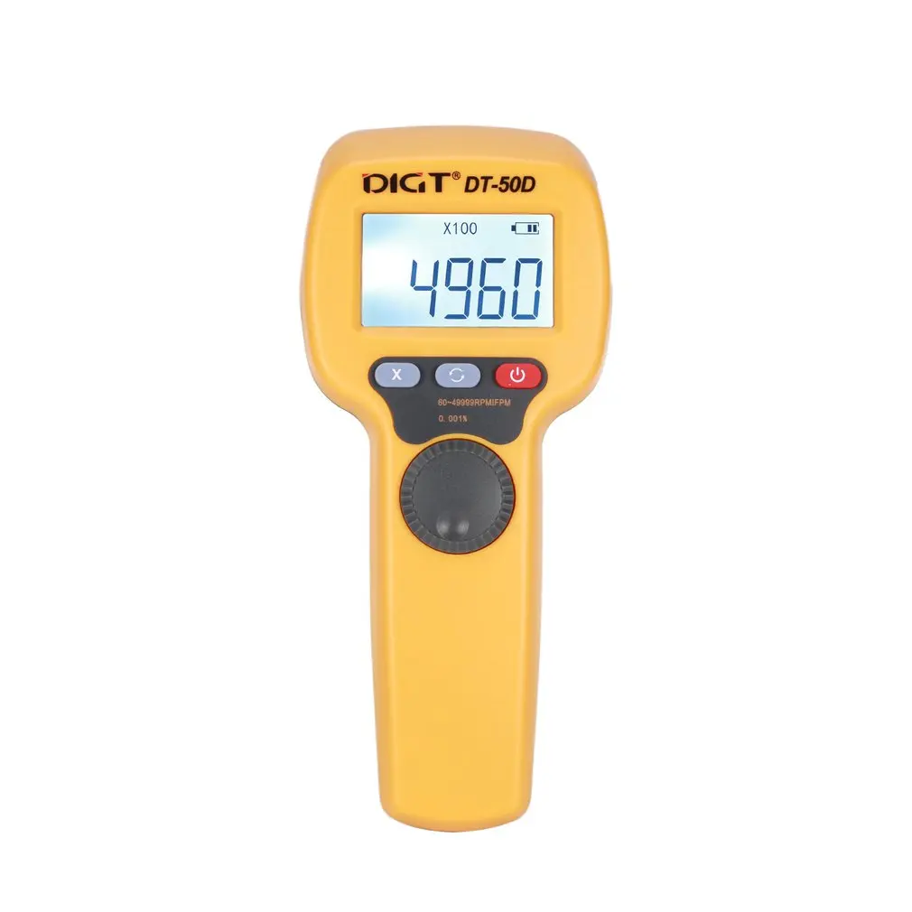 

DIGT DT-50D 7.4V 1100mAh 60-49999 Strobes/min 750LUX Handhold LED Stroboscope Rotational Speed Measurement Flash Velocimeter