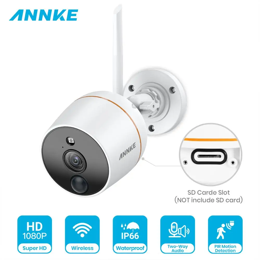 ANNKE, 1 шт., FHD 1080 P, беспроводная ip-камера, уличная, всепогодная, PIR Motion Dection, CCTV, видео система безопасности, 128G, поддержка карт TF