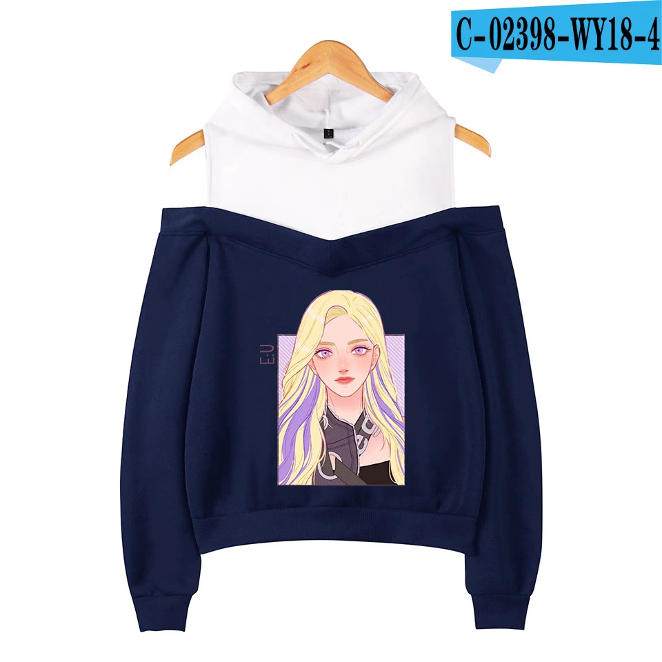 Everglow Kpop, новинка, принтованная уличная одежда, с принтом, с открытыми плечами, толстовки, толстовка, женская, повседневная, крутая, пуловер, женские толстовки, толстовка - Цвет: WY18