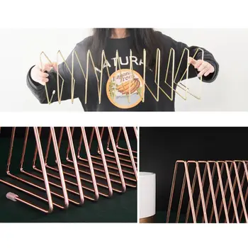 

11 Grid Triangle File Storage Shelf Book Stand Retractable Nordic Wrought Iron M17F