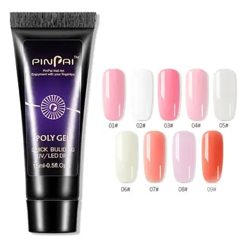 

3pcs Poly Builder UV Gel Quick Building Nail Tips Finger Extension 15ml with Transparent False Nails Decoration