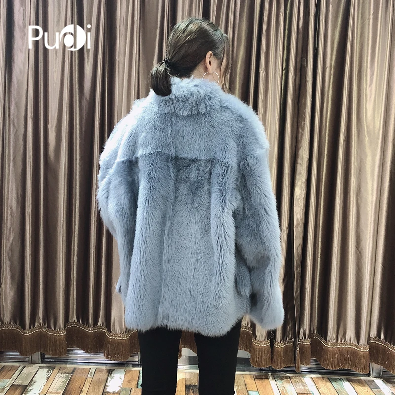 Pudi TX206204 Женское зимнее классическое натуральное пальто из овечьей шкуры с воротником-стойкой, женская модная Натуральная меховая шуба, верхняя одежда