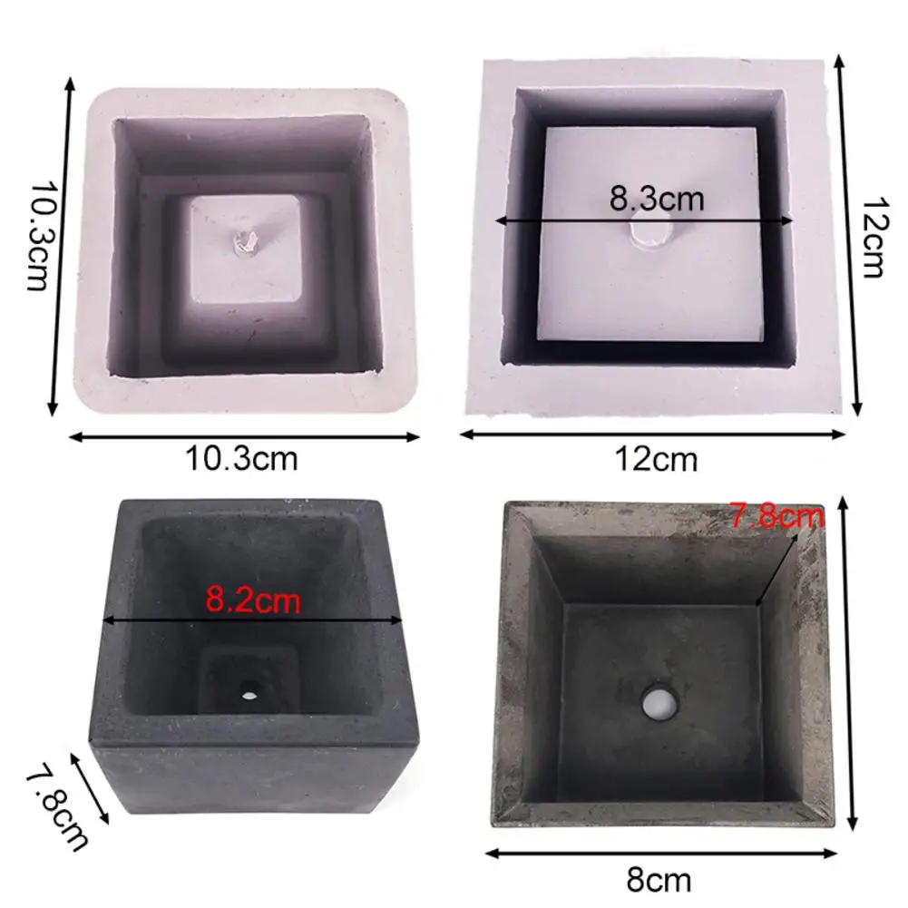 Квадратная керамическая глина плантатор для бетона силиконовая форма домашнего