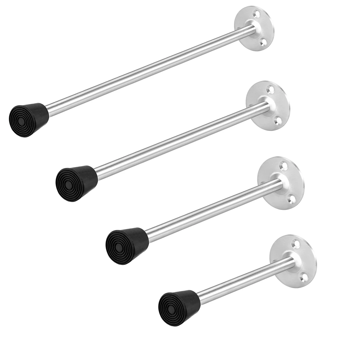 

uxcell Stainless Steel Silver 7 Sizes Door Stopper Stop Bumper Wall Protector Sound Dampening Wall Mount Part