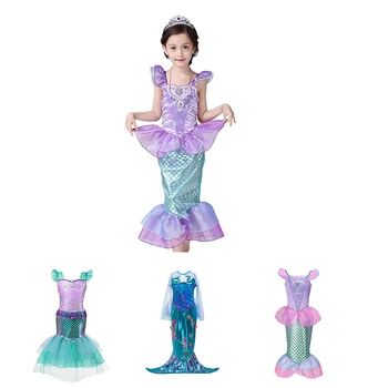 

Girls Little Mermaid Ariel princess dress girls costumes Anime Baby Girl Mermaid Dress Up Sets Clothing Cosplay Costumes