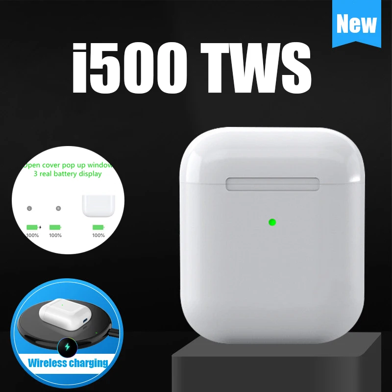 Беспроводные наушники i500 TWS Bluetooth Air 2 Реплика Pop Up 6D супер бас вкладыши i12 i60 i80 i200 i2000