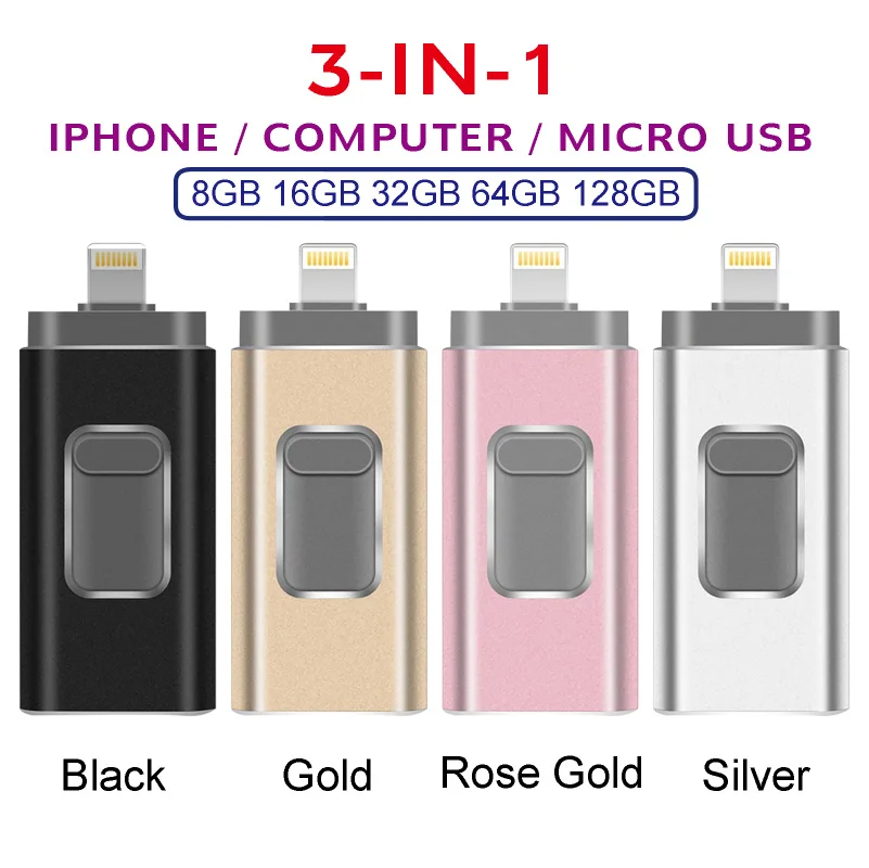 IPhone USB флэш-накопитель 32 Гб OTG Флешка 64 ГБ флеш-память ручка Usb ключ 3,0 для iPhone Android сотовый телефон Micro USB 512 ГБ