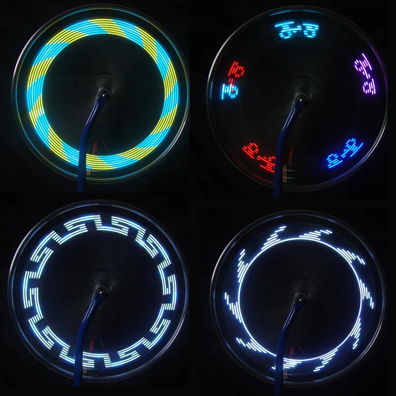 Цветной 14 светодиодный колесный бандаж свет 30 моделей двойной дисплей велосипед колесо клапан вспышка лампа ночное Велосипедное освещение аксессуары RR7370