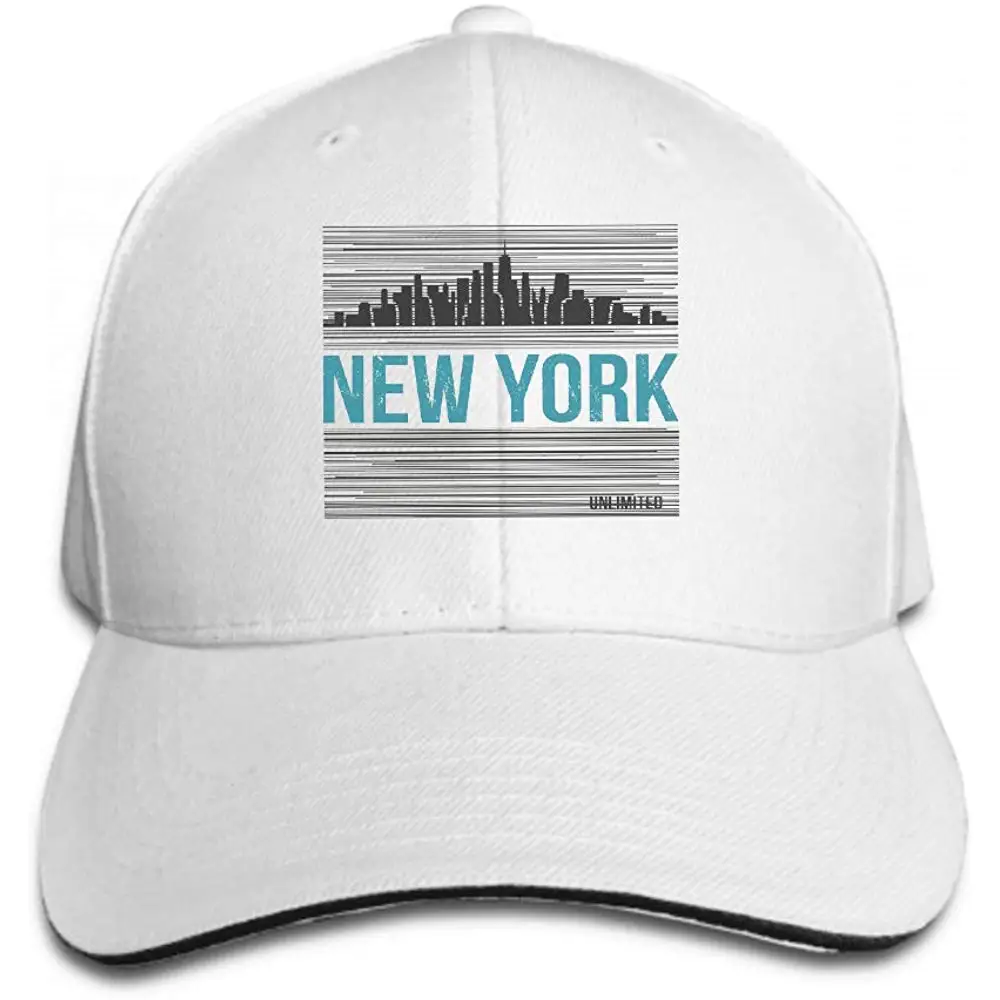 Хип-хоп бейсболка Регулируемая Джинсовая Шляпа Нью-Йорк дизайн графическая печать Типографика эмблема белая