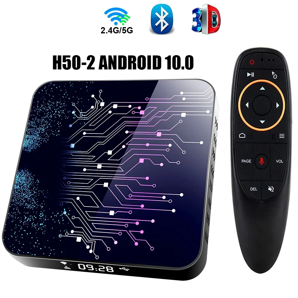 H50-2 Android TV Box 10 4 ГБ 32 64 Гб 4K H.265 медиаплеер 3D видео 2 4G 5 ГГц Wifi Bluetooth Smart телеприставка |
