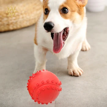 

Funny Pet Dog Ball Toy Red Sound Squeaky Toys For Dogs Cats Soft Rubber Chew Sound Interactive Ball Toys K802