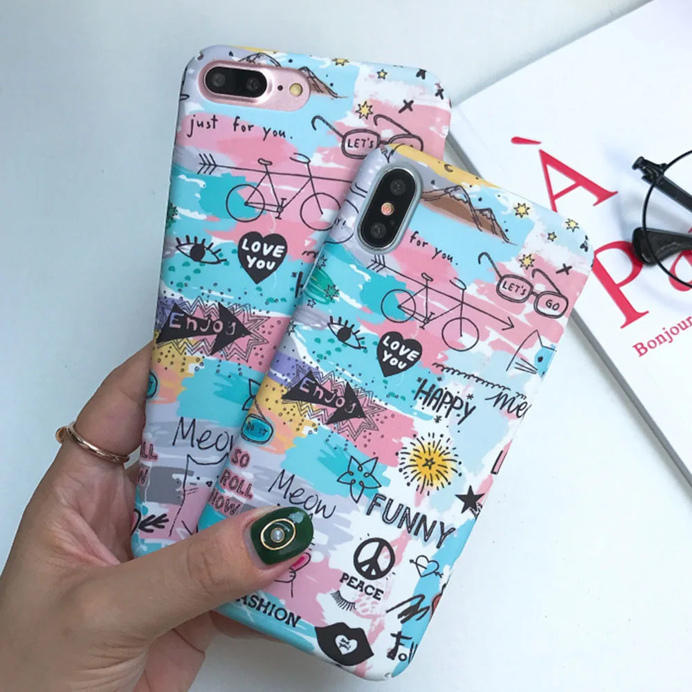Роскошный чехол для iPhone 8 Plus и 6 6s 7 X XR XS Max милый мультяшный рисунок экологичный ПК