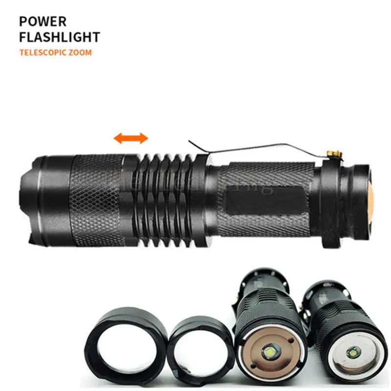 6000 Lums T6 Q5 LED Tactical Flashlight Led Torch Zoom Waterproof Light For AA 14500 Rechargeable | Лампы и освещение